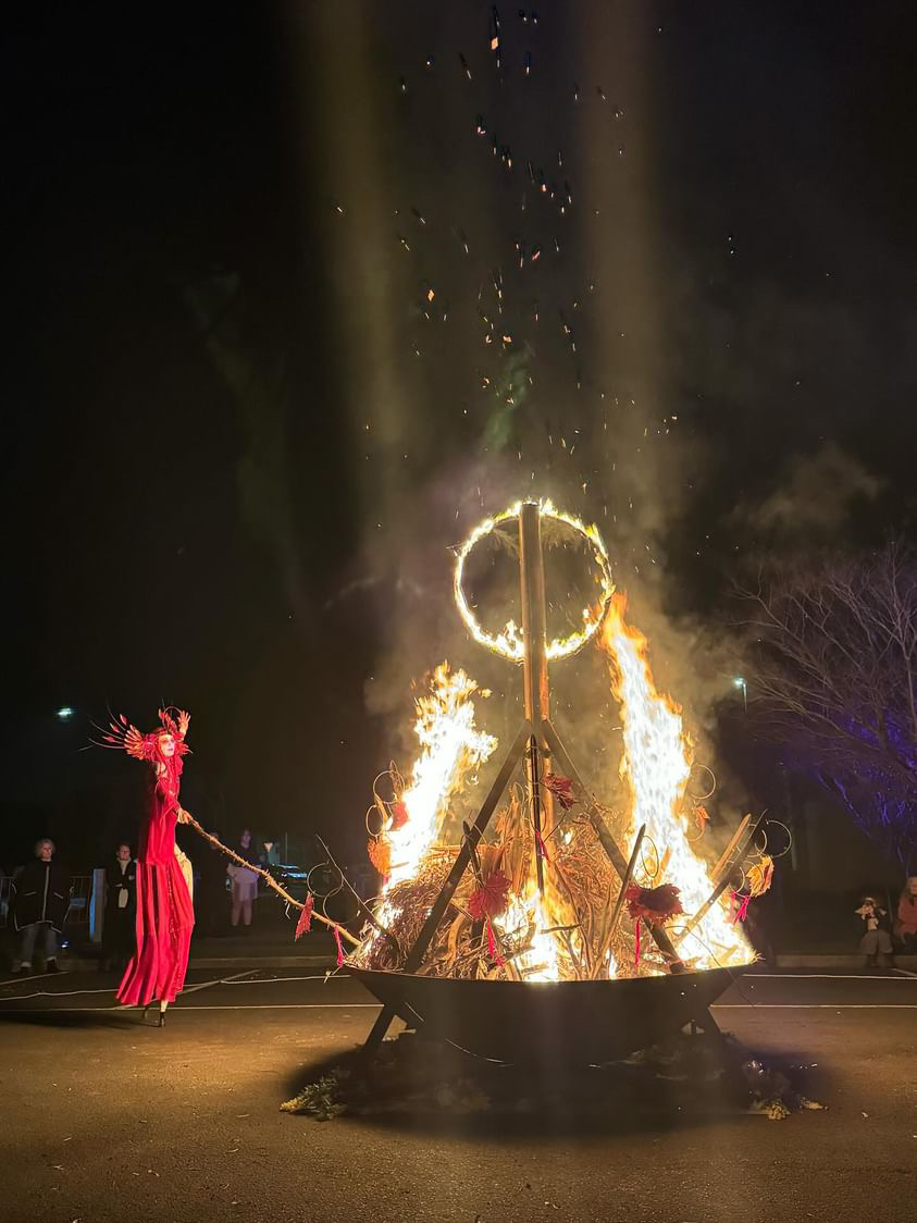 Red Priestess Stilts Whispering Leaves